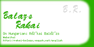 balazs rakai business card